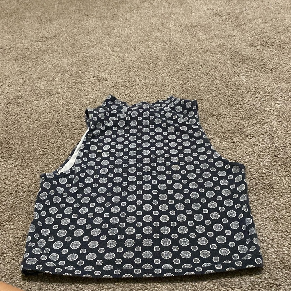 Black and white turtle neck tank